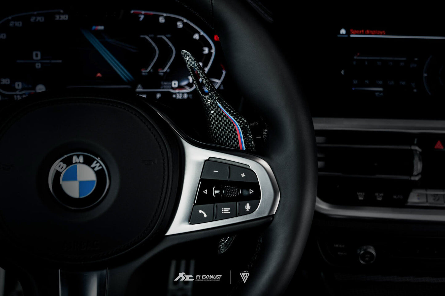 BMW G系列 1K格紋碳纖維 經典M三色線
