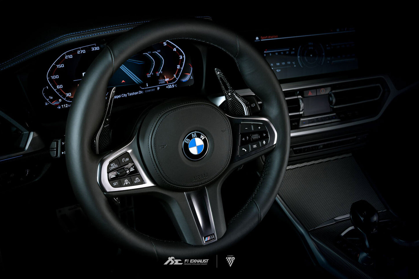 BMW G系列 1K格紋碳纖維 競技銀色線